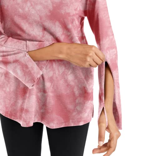 Care+Wear Arm Access Dialysis Shirts for Women – PICC Line Access Shirt with Two-Way Zipper for Easy Access (Pink Sky, L)
