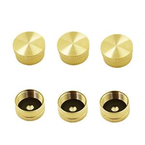 mensi 6 pcs solid brass 1lb propane gas bottle thread protection cap, 1 pound green cylinder dust thread cap