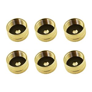 MENSI 6 PCS Solid Brass 1LB Propane Gas Bottle Thread Protection Cap, 1 Pound Green Cylinder Dust Thread Cap