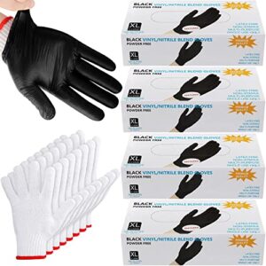 janmercy 400 pcs disposable bbq gloves grilling gloves with 8 pairs cotton liners gloves heat resistant cooking gloves reusable latex free nitrile gloves for cooking barbecue