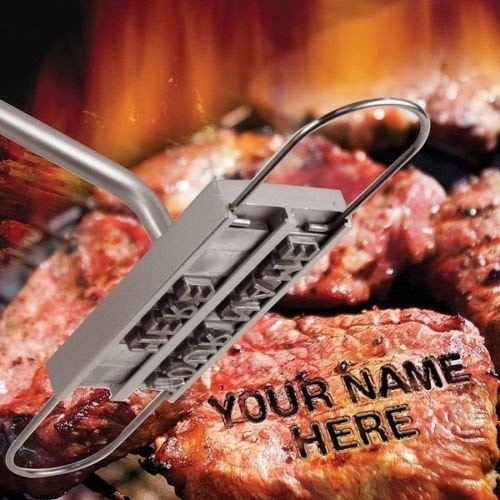 BBQ Meat Branding Iron with Changeable Letters and a Handy Draw- Great for Branding Steaks Burgers Chicken