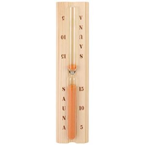 qioni sauna hourglass timer, wood sauna hourglass clock accurate heat resistant wall mounted sand timer for spa/bath/coffee house/restaurant