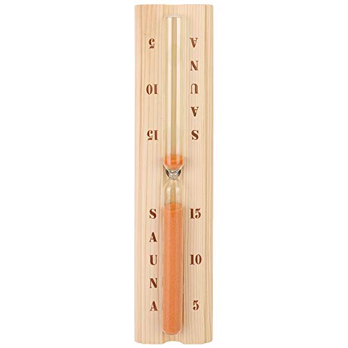 Qioni Sauna Hourglass Timer, Wood Sauna Hourglass Clock Accurate Heat Resistant Wall Mounted Sand Timer for Spa/Bath/Coffee House/Restaurant