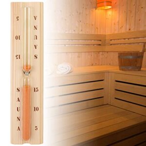 Qioni Sauna Hourglass Timer, Wood Sauna Hourglass Clock Accurate Heat Resistant Wall Mounted Sand Timer for Spa/Bath/Coffee House/Restaurant