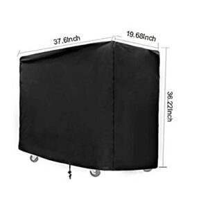 Rolling Cooler Cart Cover 420D Waterproof Patio Cooler Cart Cover Patio Cooler Cover with UV Coating Patio Ice Chest Protector for Outdoor Rolling Beverage Cart 37.4 x 19.68 x 36.22Inch Black