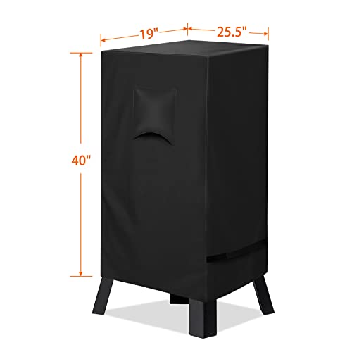 iCOVER 40 inch Smoker Cover for Masterbuilt - 25.5" LX19 D X 40" H 600D Square Smoker Cover Water Proof Canvas Heavy Duty for Masterbuilt 40-Inch Electric Smoker, Black