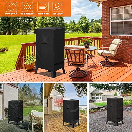 iCOVER 40 inch Smoker Cover for Masterbuilt - 25.5" LX19 D X 40" H 600D Square Smoker Cover Water Proof Canvas Heavy Duty for Masterbuilt 40-Inch Electric Smoker, Black