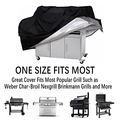 Grill Cover, Waterproof BBQ Grill Cover, 58 inch Rip-Proof and Anti-UV Barbecue Gas Grill Cover Compatible for Weber Char-Broil Nexgrill Grills and More