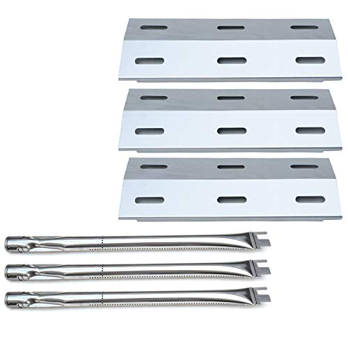 Direct Store Parts Kit DG103 Replacement for Ducane Gas Barbecue Grill 30400040,3200,3400 Grill Burners & Heat Plates (Stainless Steel Burner + Stainless Steel Heat Plate)