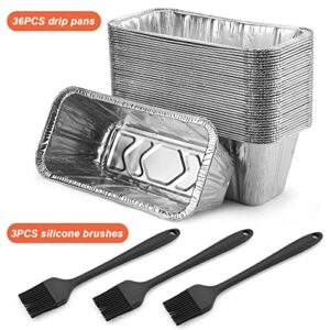 IMAGE 36 Packs Foil Pans, Compatible with Blackstone 17" 22" 28" 30" 36" Aluminum Foil Heavy Duty Disposable Aluminum Foil Pans, Rear Grease Cup Liners