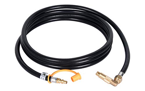 GasSaf 12 FT RV Quick Connect Propane Hose - 1/4" Quick Connect Extension Hose with Propane Elbow Adapter for Blackstone 17"/22" Griddle