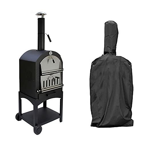 FLR 63 Inch Outdoor Pizza Oven Cover,BBQ Grill Cover, Outdoor Pizza Oven Rain Cover, Heavy Duty Dust-Proof Weather Resistant Polyester Fabric Protective Cover-Black (63x15x20in)