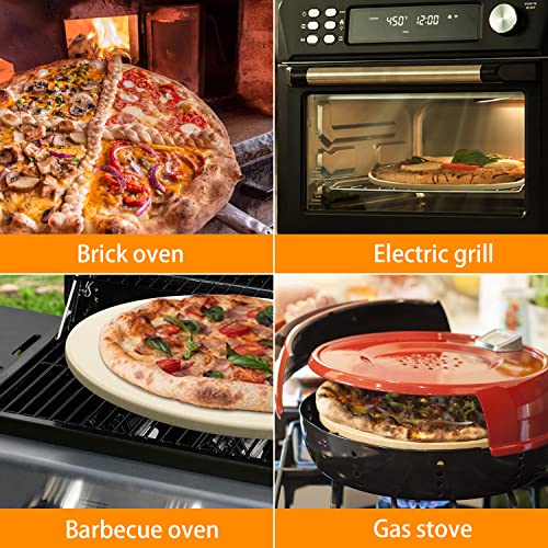 15" Half Moon Baking Stone convEGGtor Pizza Stone, 2Pack Cooking Stone Ceramic Heat Deflector Plates Setter for Large Big Green Egg Accessories and Kamado Joe Classic I II III Grill, 15" Pizza Stone