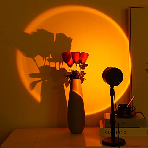 Sunset Lamp Projector Sun Light Projection Lamp 16 Colors Remote Control,USB Port Power Supply Adjustable RGB Multicolor,4 Dynamic Modes Romantic Light for Photography/LivingRoom/Bedroom