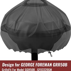 NUPICK Grill Cover for George Foreman 15-Serving GGR50B, GFO3320, GFO240 Electric Grill, Easy Take Off Handle Design, All Weather Resistant Small Round Grill Cover