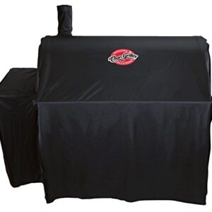 Char-Griller E82424 Smoker Side Fire Box Portable Charcoal Grill, Black & 3737 Outlaw Expandable Grill Cover, Black