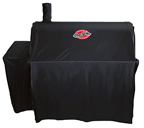 Char-Griller E82424 Smoker Side Fire Box Portable Charcoal Grill, Black & 3737 Outlaw Expandable Grill Cover, Black