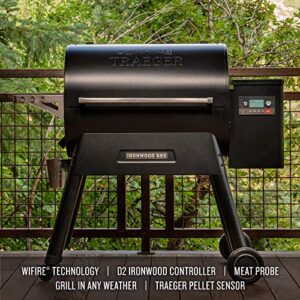 Traeger Grills Ironwood 885 Wood Pellet Grill and Smoker with Alexa and WiFIRE Smart Home Technology, Black with Traeger Pellet Grills BAC661 Ironwood 885 Holiday Bundle, Multicolor