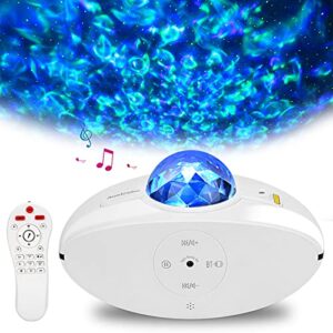xyon galaxy projector, dynamic star projector bedroom night light christmas star projector with remote control for children and adults family party decorations game, white