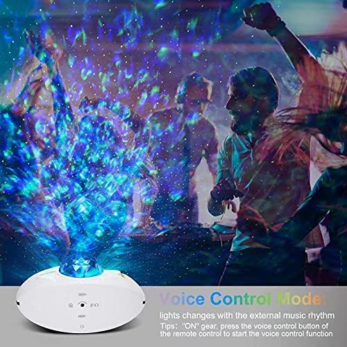 XYon Galaxy Projector, Dynamic Star Projector Bedroom Night Light Christmas Star Projector with Remote Control for Children and Adults Family Party Decorations Game, White