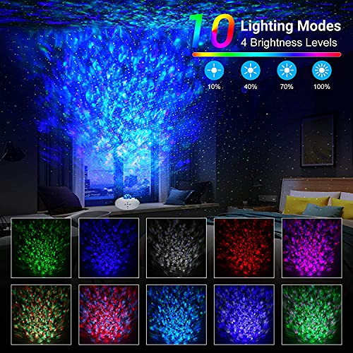 XYon Galaxy Projector, Dynamic Star Projector Bedroom Night Light Christmas Star Projector with Remote Control for Children and Adults Family Party Decorations Game, White