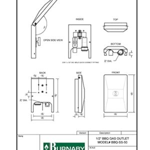 Burnaby Manufacturing Ltd BBQ-SS-50 BBQ Gas Outlet, 1/2-Inch, Stainless Steel