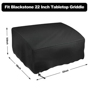 Tonhui Griddle Cover for Blackstone 22 Inch Griddle,600D Polyester Heavy Duty Waterproof Fade Resistant & Rip Resistant Table Top Grill Cover (Not Fit 22”Adventure)