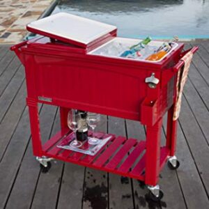 Permasteel 80 Quart Portable Cooler in Red