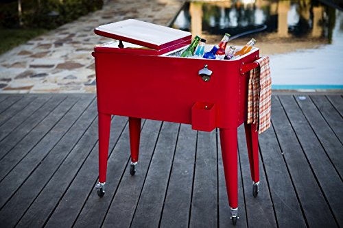 Permasteel 80 Quart Portable Cooler in Red