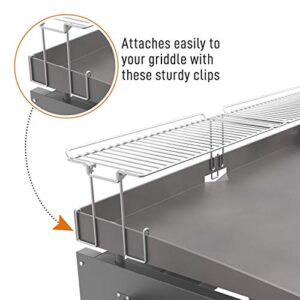 Yukon Glory Griddle Warming Rack - Designed for Blackstone Griddle 36" 1825 - New & Improved Design, One-Step Clip on Attachment (Not for Pro-Series)