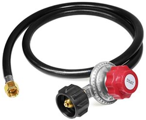 5′ lp propane gas regulator set [948-692] propane 0-20 psi adjustable regulator qcc1/type1 hose – fits for propane burner turkey fryer smoker and more appliances