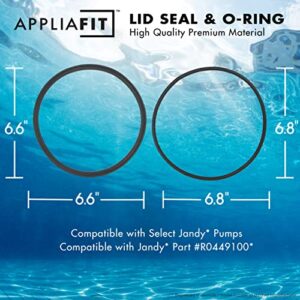 AppliaFit Lid Seal and O-Ring Compatible with Jandy R0449100 for Jandy and Zodiac Pumps 2-Pack