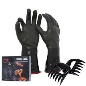 BBQ Grill Gloves/Oven Mitts Heat Resistant - 14 Inch 1472℉ Barbecue Gloves Heat Proof for Men & Women - Smoker Gloves for Grilling - Waterproof/Fireproof/Oil Resistant