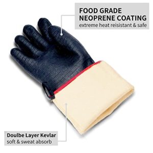 BBQ Grill Gloves/Oven Mitts Heat Resistant - 14 Inch 1472℉ Barbecue Gloves Heat Proof for Men & Women - Smoker Gloves for Grilling - Waterproof/Fireproof/Oil Resistant