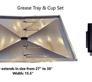 Quickflame Grill Drip Pans Adjustable Grease Tray and Heat Plates Set Fit for DynaGlo, Uniflame, BHG, Backyard Grill Models -(30")