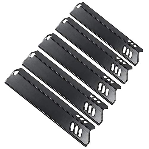 Uniflasy Porcelain Steel Grill Heat Plate Shield Burner Cover for Dyna-Glo DGF493BNP DGF510SBP DGF510SSP, Backyard BY13-101-001-13, BY14-101-001-02, BY15-101-001-02 Uniflame GBC1059WB 15 Inch (5 Pack)