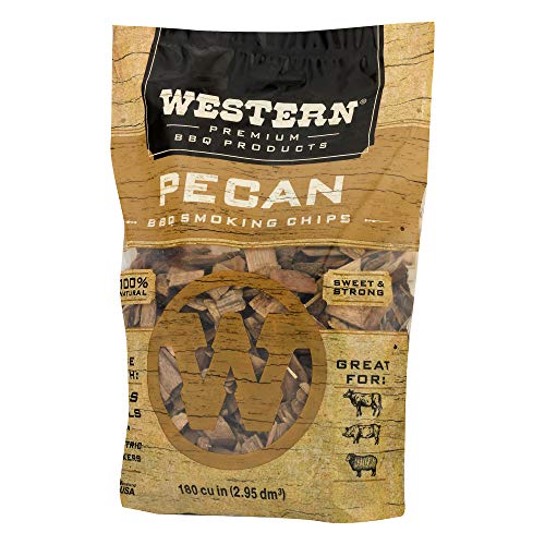 Western BBQ 78076 180 cu in. Premium Pecan Wood BBQ Charcoal Propane Grill/Smoker Cooking Chips (6 Pack)