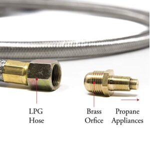 GasOne 2113+50105 4 ft Regulator and Propane Brass Orifice, Steel Braided Hose