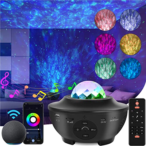 Star Projector,Night Light Galaxy Projector Lights with Bluetooth Speaker&Remote for Room Decor, Compatible with Alexa & Google Assistant Control ＆ Smart App,Birthday/Holiday Gifts for Kids Adults