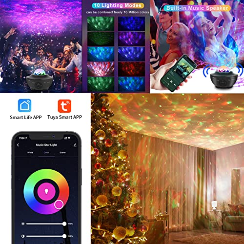 Star Projector,Night Light Galaxy Projector Lights with Bluetooth Speaker&Remote for Room Decor, Compatible with Alexa & Google Assistant Control ＆ Smart App,Birthday/Holiday Gifts for Kids Adults