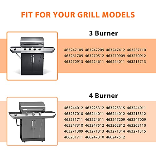 Hisencn Grill Parts for Charbroil Replacement Parts 463244011 463244012 463257010 463247310 463243911 463247412 463247512, Porcelain eplacement for 463247109 Commercial Series 4 Burner Gas Grills