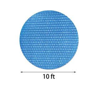 Solar Pool Covers for Heat Retaining Blanket for In-Ground and Above-Ground Round Swimming Pools,Blue 10-Foot Round Solar Cover Waterproof Dustproof Pool Cover for Inflatable Swimming Pool Hot Tub