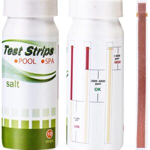 SuperCheck Pool and Spa Salt Test Strips for Sodium Chloride Level Testing, 0-6000 ppm, 2 Packs, Pool Salt Test Strips, Measure Chloride Ion Contents in Chloride Based Salt Solutions, Pool Salt Tester