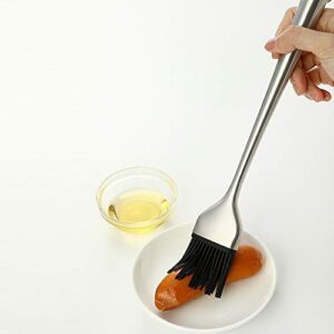 JXS Silicone Sauce Basting Brush, 2 Pcs 12 Inch & 7 Inch Solid Sturdy BBQ Basting Brush with Stainless Steel Handles