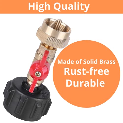 IDEASURE QCC1 Propane Refill Pressure Adapter Coupler with ON-Off Control Valve LP Gas Refiller for Camping Grill 1LB Cylinder Tank