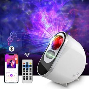 star projector galaxy light, 3d stereo galaxy projector sky light with white noise, remote control, bluetooth music speaker, night lights projector for kids adults bedroom/ceiling decor/game room