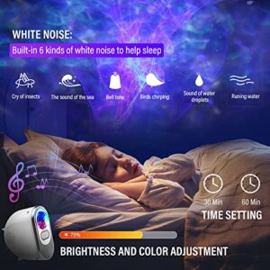 Star Projector Galaxy Light, 3D Stereo Galaxy Projector Sky Light with White Noise, Remote Control, Bluetooth Music Speaker, Night Lights Projector for Kids Adults Bedroom/Ceiling Decor/Game Room