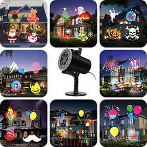 Christmas LED Projector Lights,Holiday Lights Projector,Halloween Projector Lights Outdoor with 16 Slides,Waterproof IP65 Landscape Lamp Projector