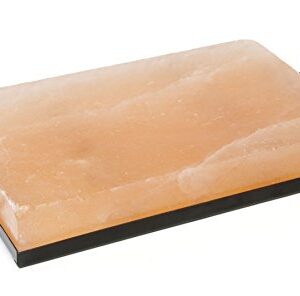 Charcoal Companion CC6064 Himalayan Salt Plate & Holder Set, 12" x 8" x 1.5", Black