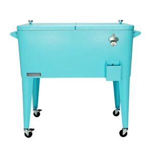 permasteel 80 quart portable picnic cooler in turquoise